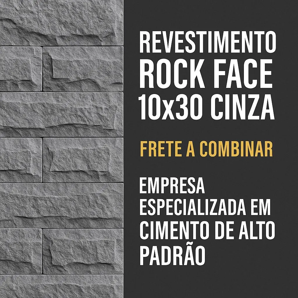 Revestimento Rockface Cimentício 10×30 – Pedras Naturais